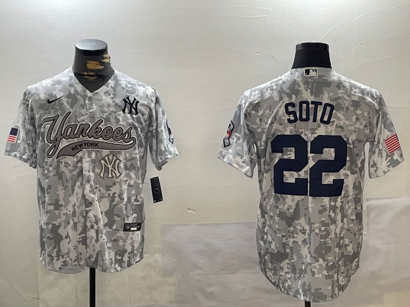 Men New York Yankees #22 Soto Camo Joint Name 2024 Nike MLB Jersey style 4